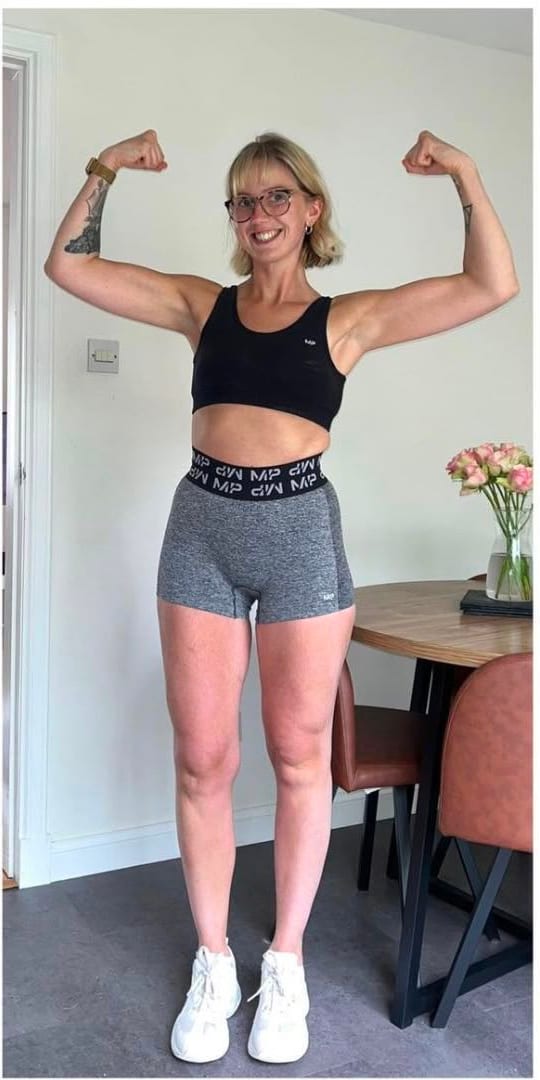 The same client photographed after training with Calum